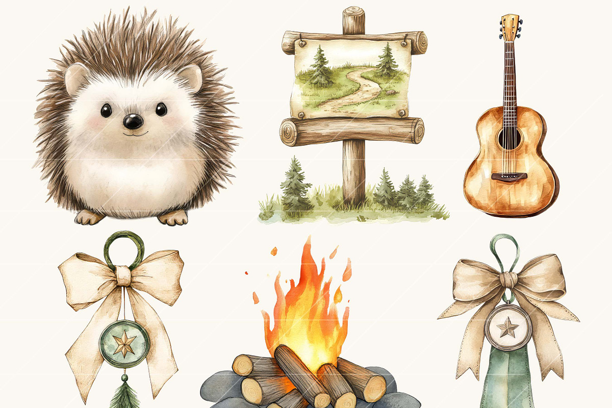 Watercolor Tiny Scouts Clipart, an Object Illustration by SparkyDesignsUS (Photo 5 of 9)
