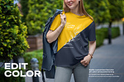 Mockup T-Shirt on a Girl on the Walk, a Shirt Mockup by Grow Design Craft Studio (Thumbnail 2 of 7)