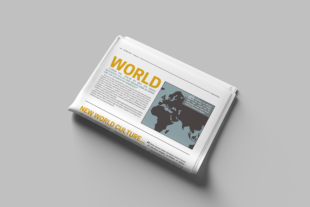 Newspaper Mockups, a Print Template by artimasa (Photo 6 of 6)