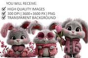 Whimsical Easter Bunny Clipart, an Illustration by Pixels.Craft (Thumbnail 2 of 5)