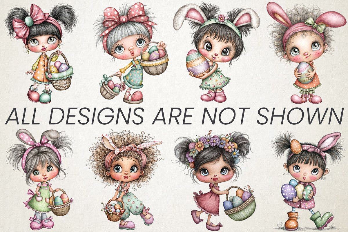 Whimsical Easter Girl Clipart Png, a Person Illustration by RobertsArt (Photo 4 of 6)