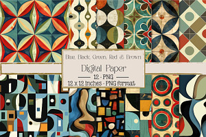 Blue, Black, Green, Red & Brown Patt, a Texture Illustration by DreamPrint404