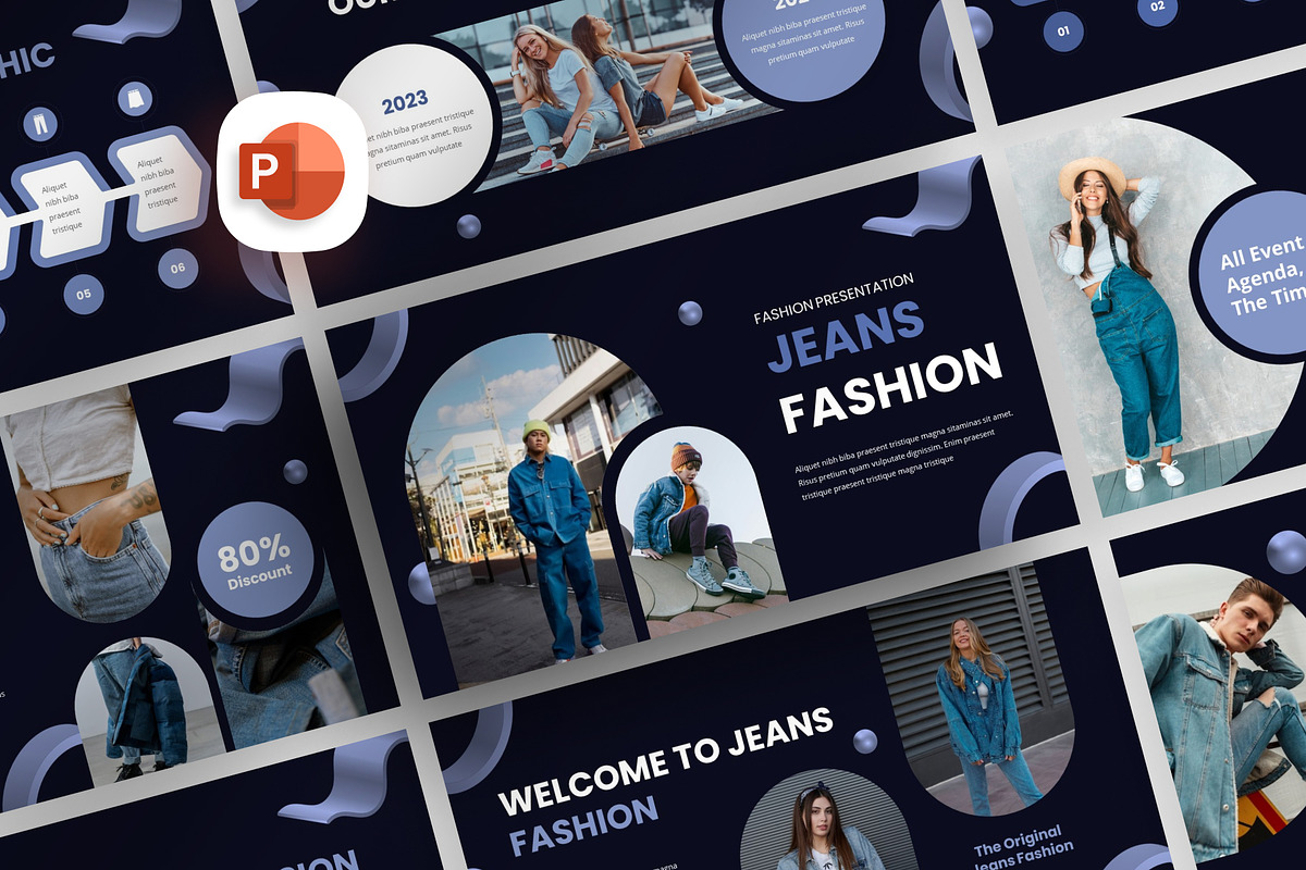 Y2K Modern Jeans Fashion PowerPoint, a Presentation Template by Digitcase x Wealthwells (Photo 1 of 4)