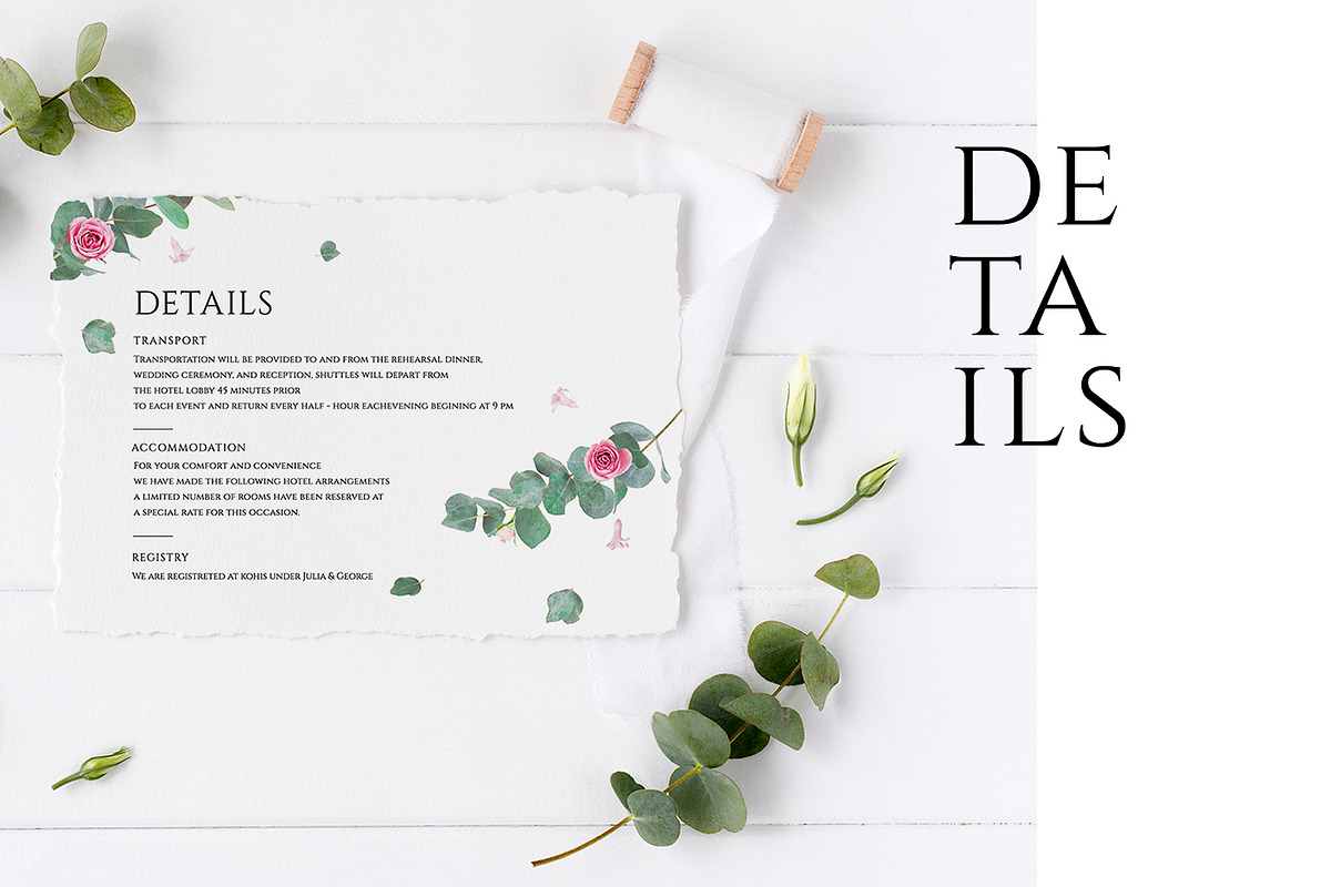 Eucalyptus Wedding Invitation Suite, an Invitation Template by Azka Creative (Photo 6 of 8)