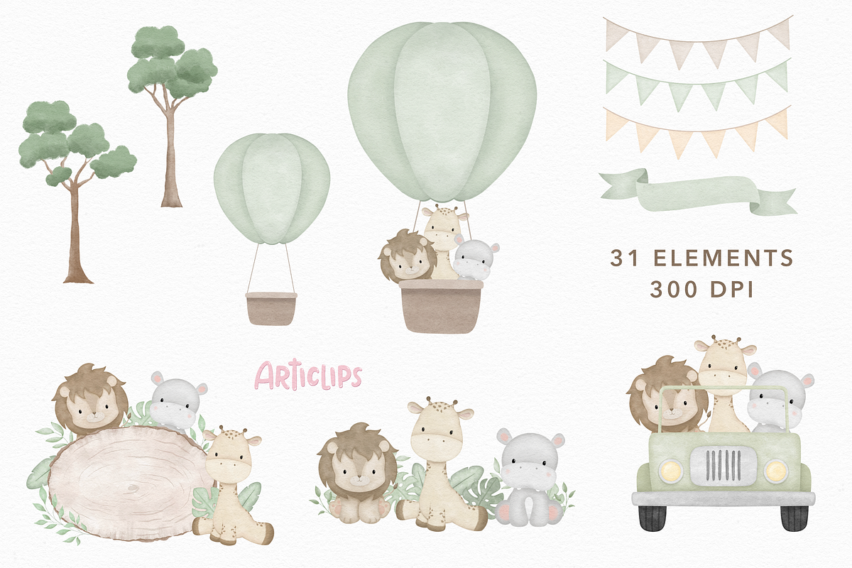 Jungle Safari Animals Clipart PNG, an Animal Illustration by Articlips (Photo 5 of 5)