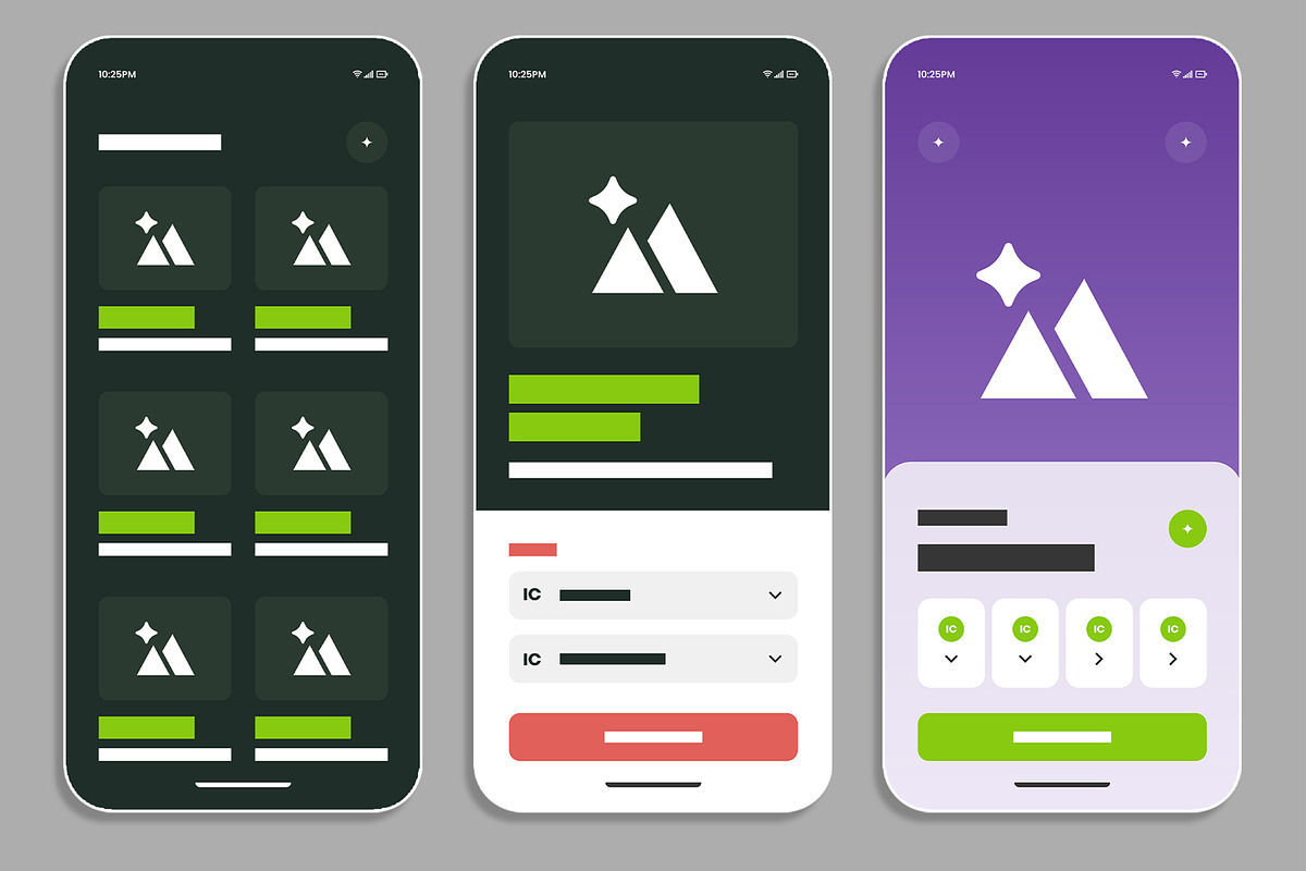 Colorful Modern Mobile App Wireframe, an UI Kit Template by MightyDesign (Photo 4 of 7)