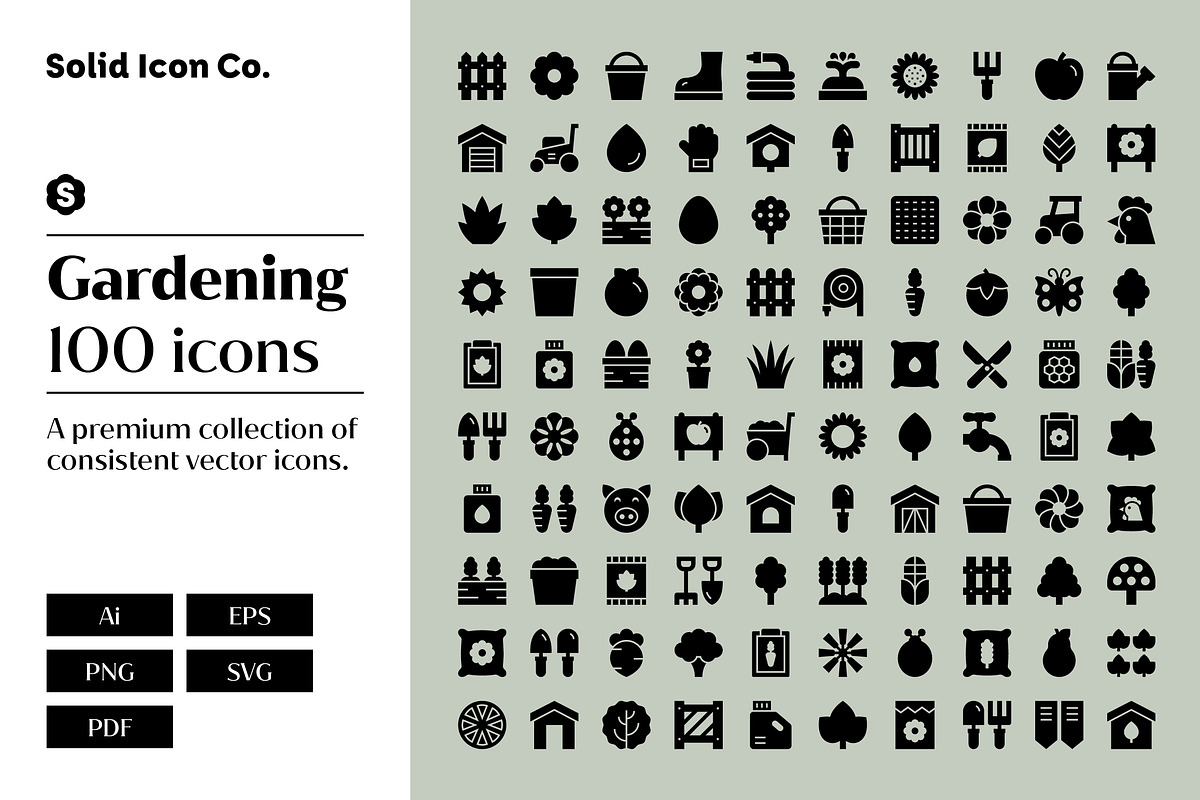 Gardening Icons, a Solid Icon by Solid Icon Co (Photo 1 of 6)