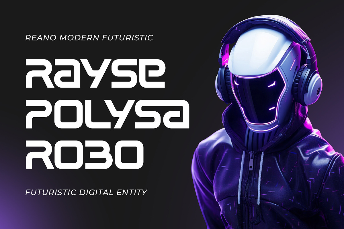 Reano - Futuristic Display Font, a Sans Serif Font by Flawless And Co (Photo 2 of 10)