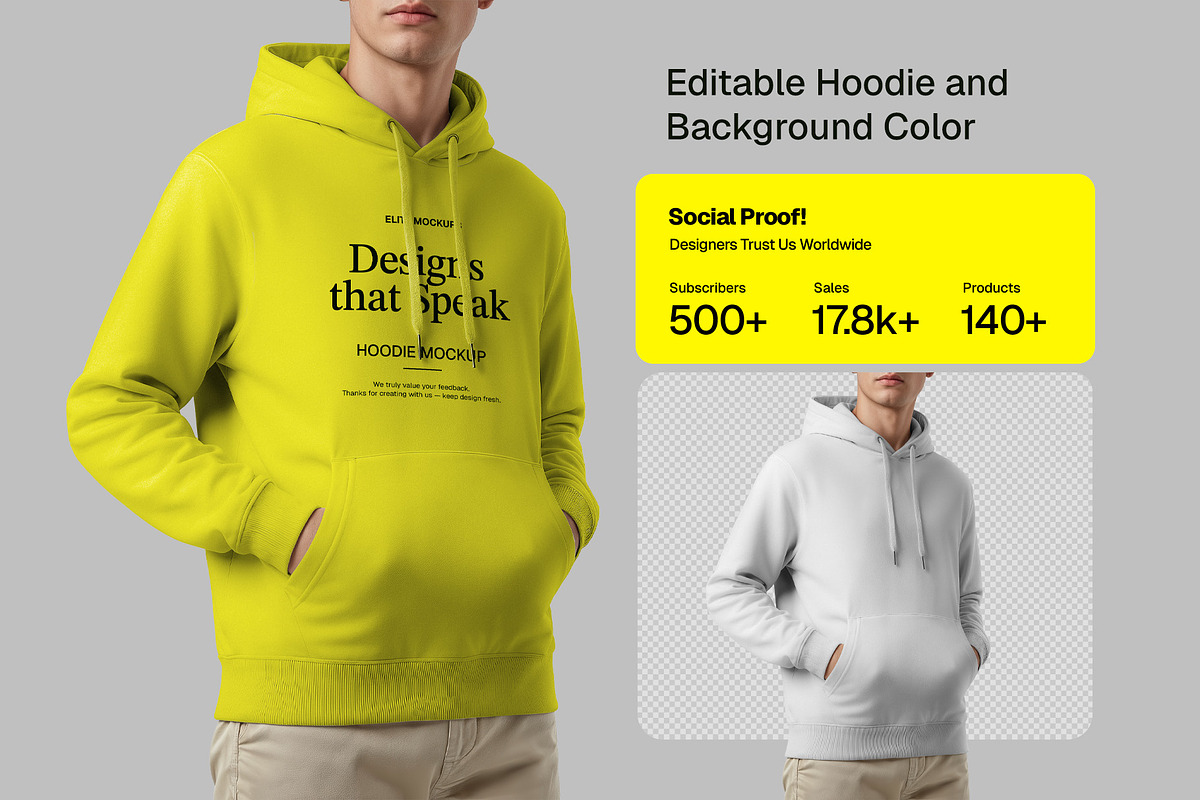 Hoodie Mockup Front View, a Hoody Mockup by Elite Mockups (Photo 1 of 2)