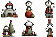 Whimsical Christmas Penguin Clipart, an Animal Illustration by Black Bird Studio (Thumbnail 6 of 6)