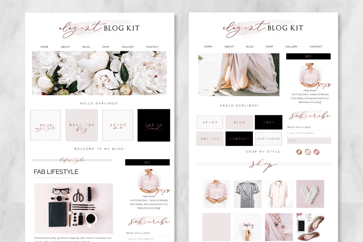 70 Piece Elegant Blog Kit, a Templates & Theme by Inky Jar Design Studio (Photo 2 of 8)
