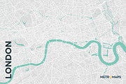 MAP SET - Pale / Turquoise - 15 Maps, a Graphic by MetroMaps (Thumbnail 7 of 16)