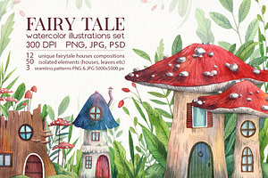 Fairytale forest - watercolor PNG