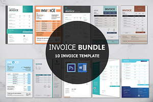 Invoice Template Bundle, a Stationery Template by Template Shop