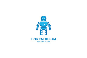 Friendly blue robot character with s, an Illustration by designvectx
