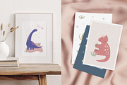 CuteDino clipart, patterns & posters, an Animal Illustration by Nadezhda Mikhailova (Thumbnail 12 of 14)