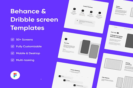 Behance & Dribbble Templates, an UI Kit Template by Digital_Fantasies