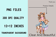 Watercolor Cute Cowgirl Clipart Bund, an Illustration by SVGArt (Thumbnail 5 of 9)
