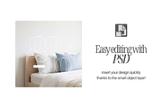 Bedroom Wallpaper Mockup PSD, a Mockup by First Impression Mockups (Thumbnail 2 of 4)
