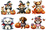 Watercolor Halloween Dogs Clipart, an Illustration by Designworld (Thumbnail 4 of 6)
