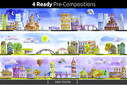 Watercolor set AQUA CITY Constructor, an Illustration by denisespinoza (Thumbnail 4 of 4)