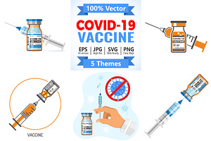 Covid-19 coronavirus vaccine syringe, a Healthcare Illustration by TAlex
