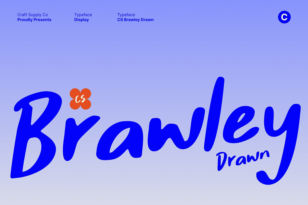 CS Brawley Drawn, a Handwritten Font by Craft Supply Co. (Photo 1 of 8)