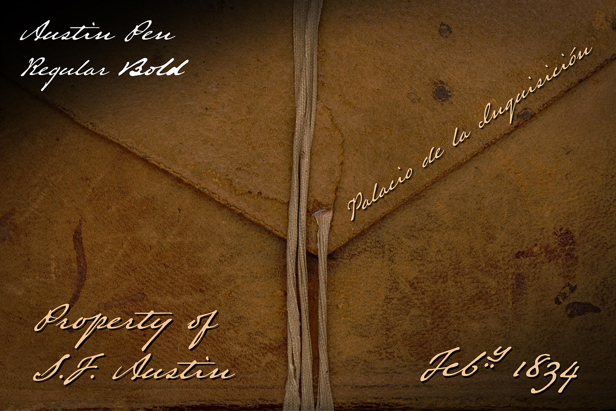 Austin Pen, an 1800s script font. preview 8