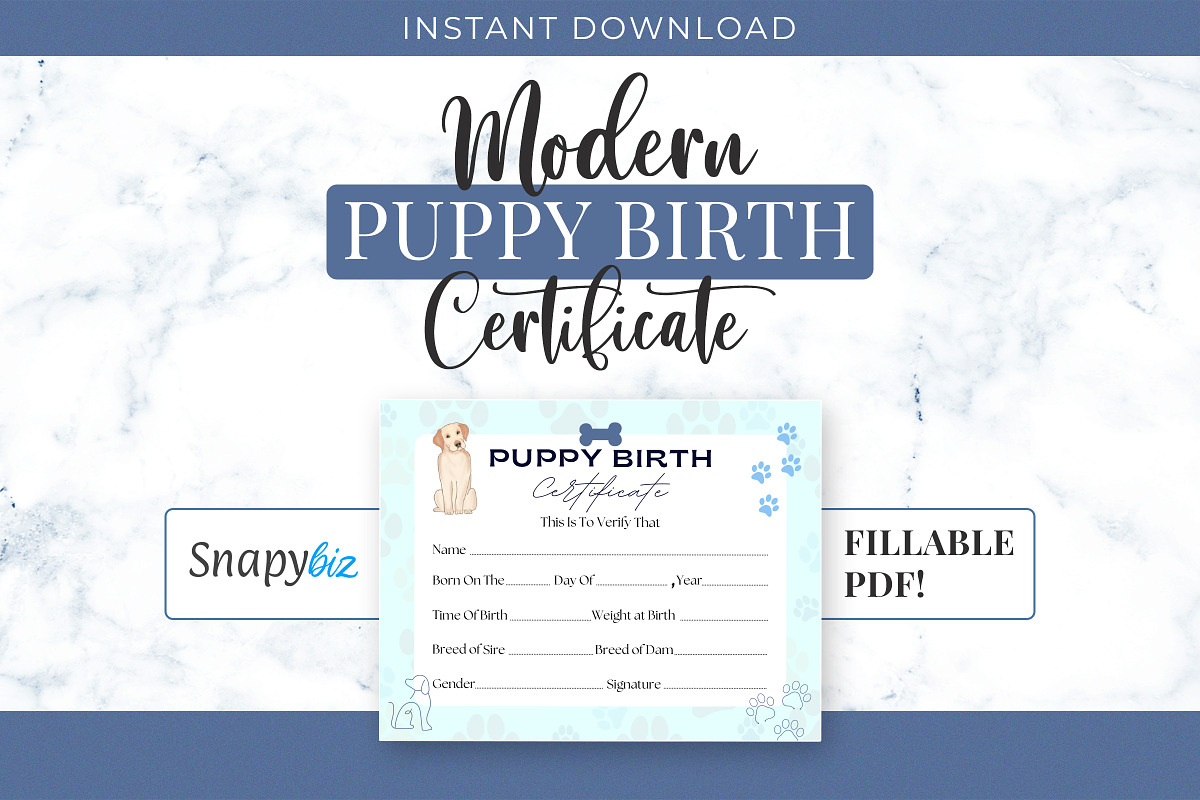 Puppy Birth Record Sheet, a Templates & Theme by Snapybiz (Photo 1 of 8)