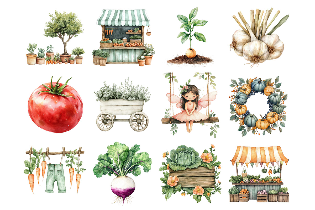 Watercolor Little Sprout Clipart, a Seasonal Illustration by Design Market (Photo 4 of 6)