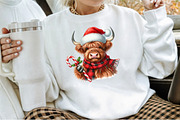 Christmas Highland Cow PNG, an Illustration by Sublimation Artist (Thumbnail 5 of 9)