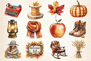 Vintage Fall Decorations Clipart, an Illustration by Dream Creation (Thumbnail 3 of 4)