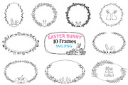 Easter Floral Line Art Frame SVG Set, a Decorative Illustration by Unique Design Team (Thumbnail 1 of 3)