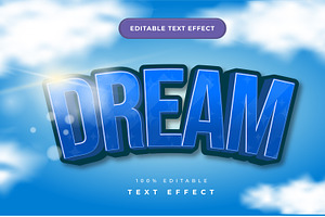 Dream Editable text effect, a Layer Style Add-On by SlashCreativeMedia