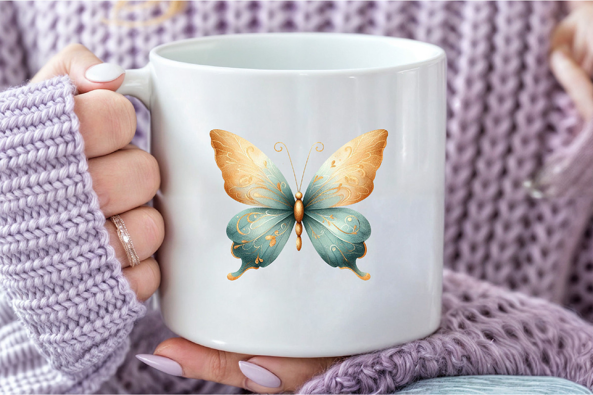 Watercolor Boho Butterfly Clipart, an Illustration by DreamCafeArt (Photo 6 of 7)