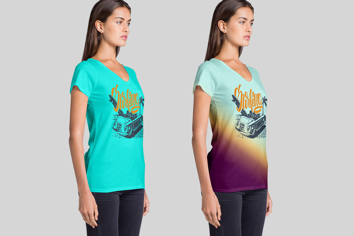 Women's V Neck T-Shirts Mockup, a Shirt Mockup by Mock-up Store (Photo 3 of 5)
