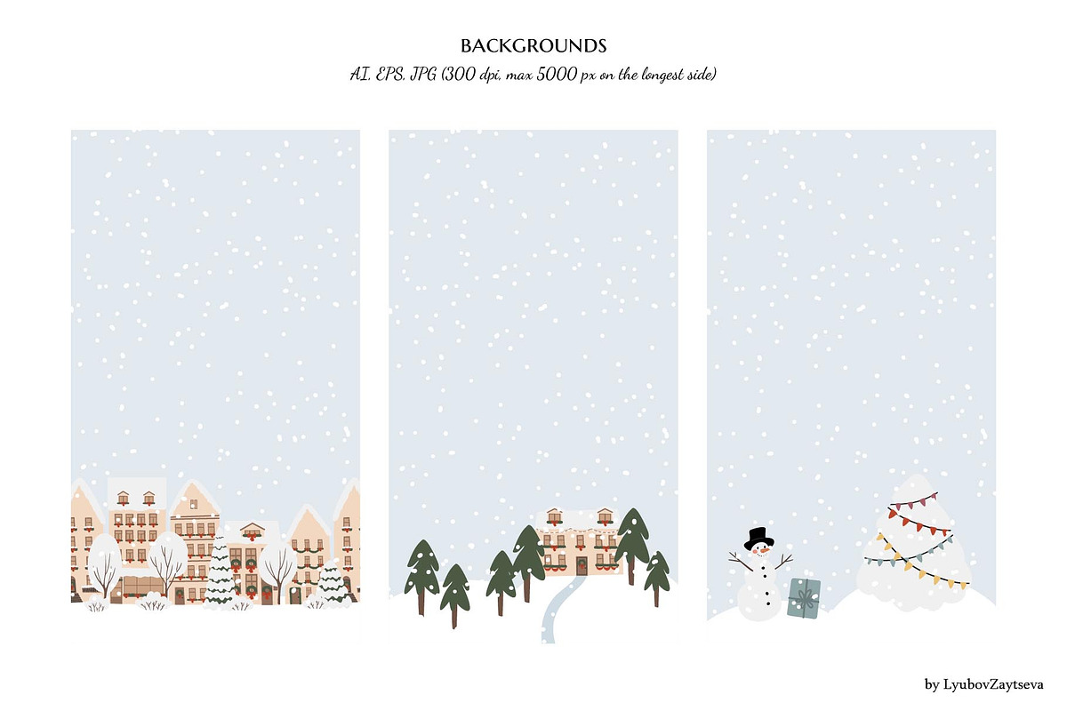 Christmas winter city clipart, a Person Illustration by LyubovZaytseva (Photo 17 of 23)