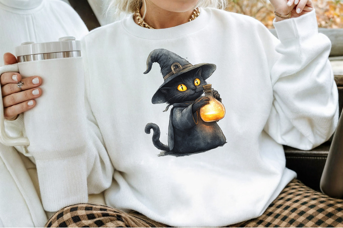 Quirky Halloween Cat Clipart, an Illustration by Sublimation Artist (Photo 4 of 6)