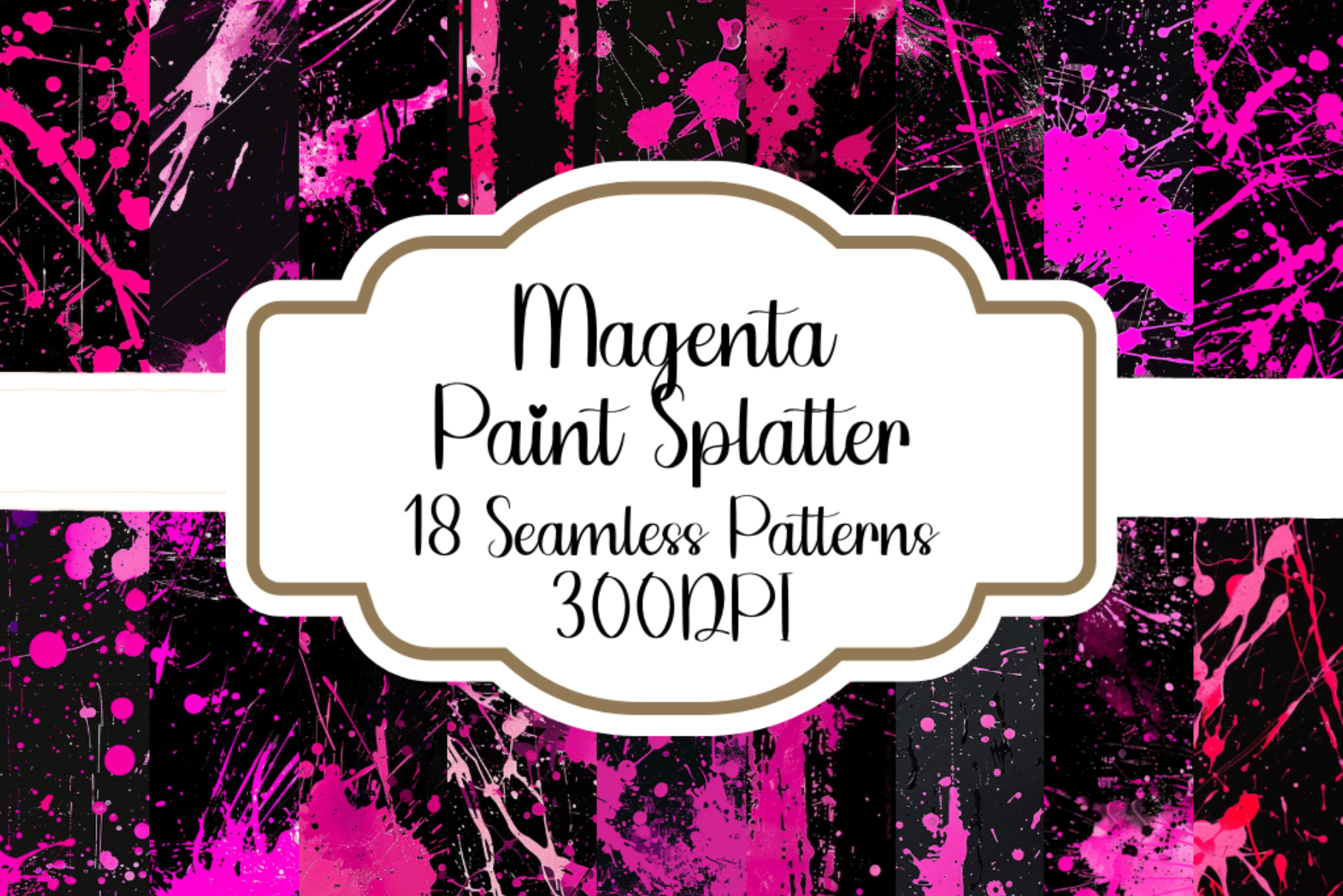 Magenta Paint Splatter Patterns