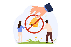 Disable notification bell alert, a Technology Illustration by Flashvector