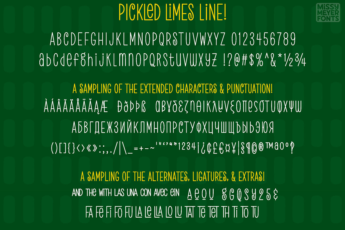 Pickled Limes Line: single-line font, a Handwritten Font by Missy Meyer (Photo 2 of 8)