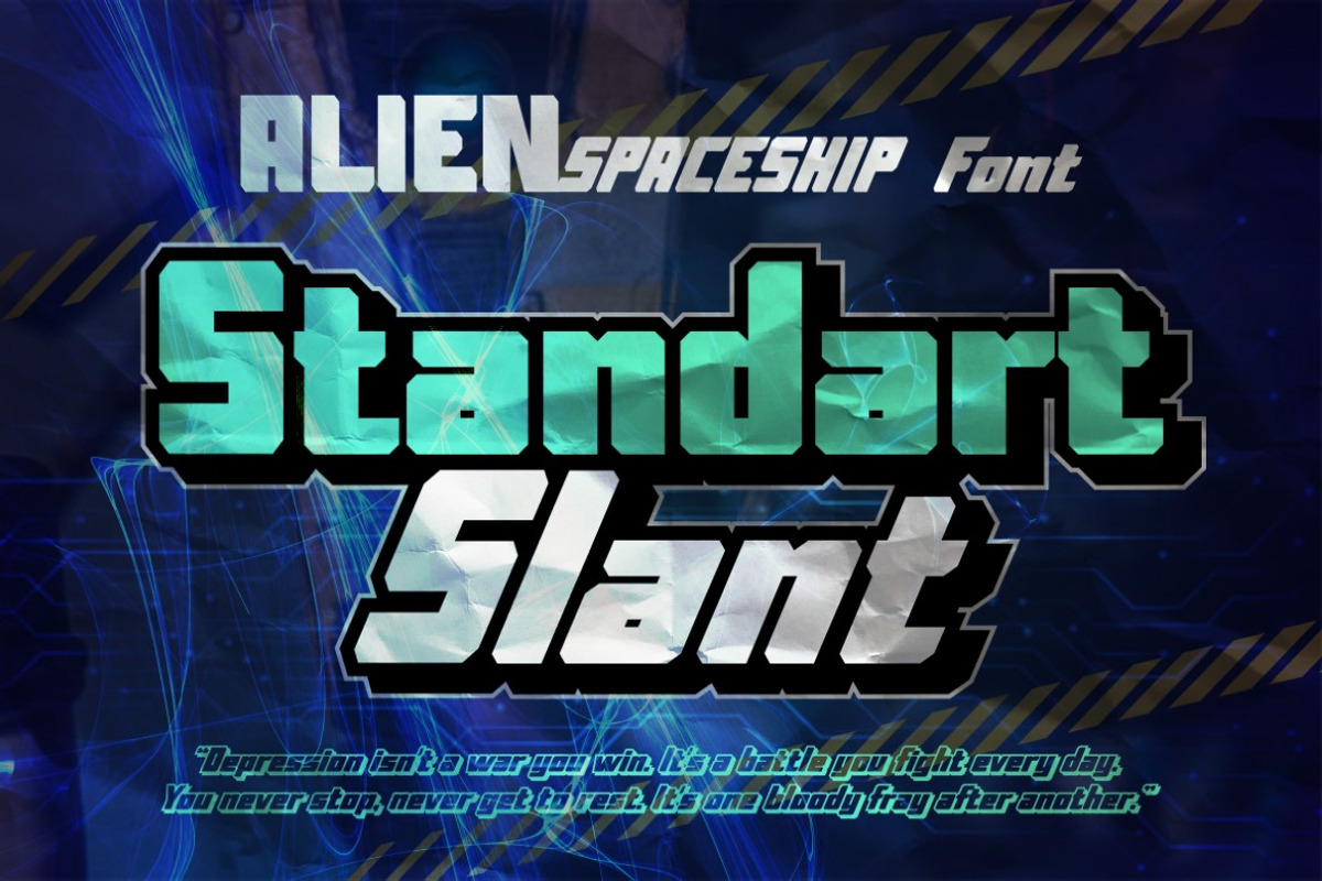 Alien Spaceship - Strong Bold Font, a Font by Gassstype (Photo 5 of 6)