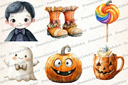 Hand Drawn Cute Halloween Clipart Bu, an Illustration by DreamCafeArt (Thumbnail 4 of 7)