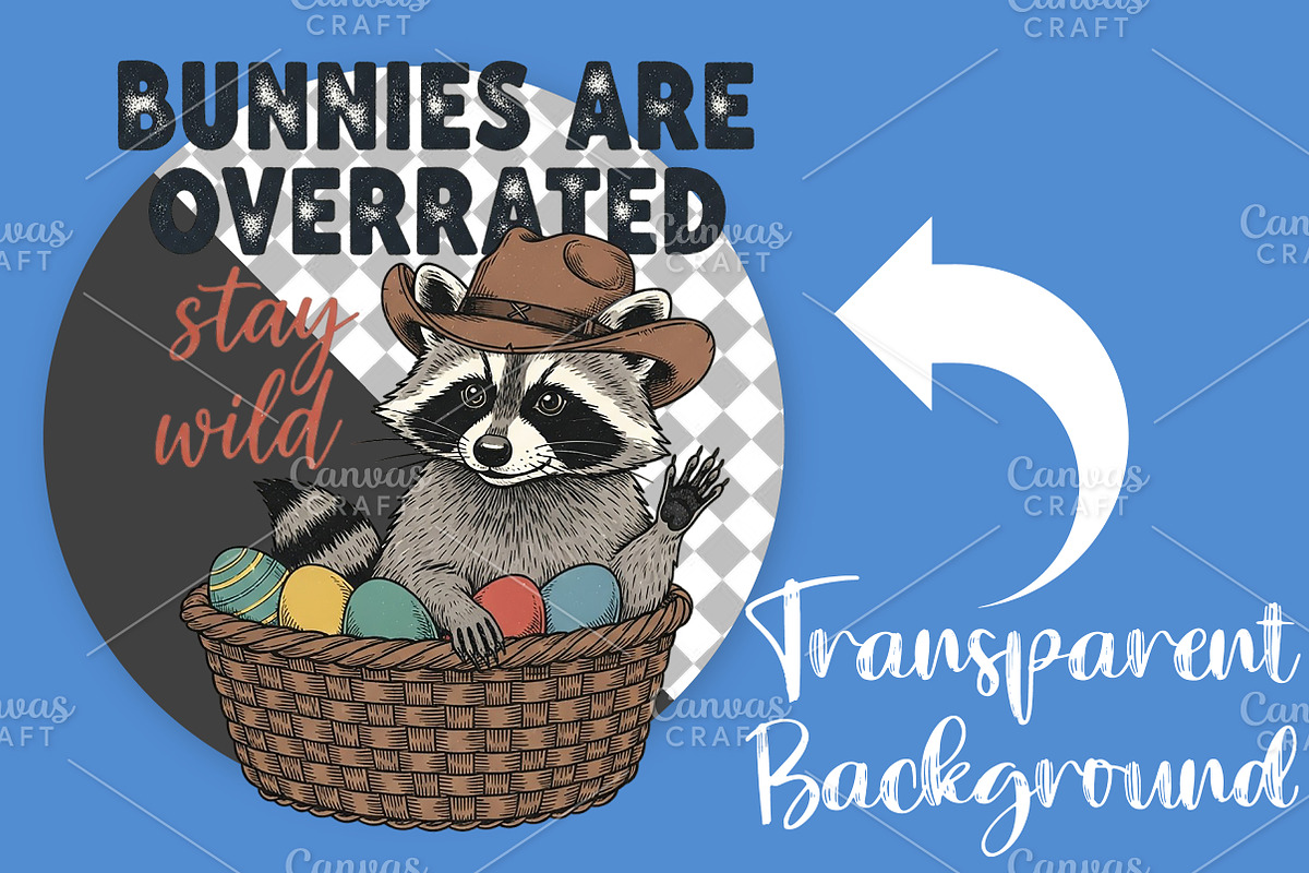 Funny Easter Raccoon PNG, an Illustration by Canvas Craft (Photo 2 of 6)
