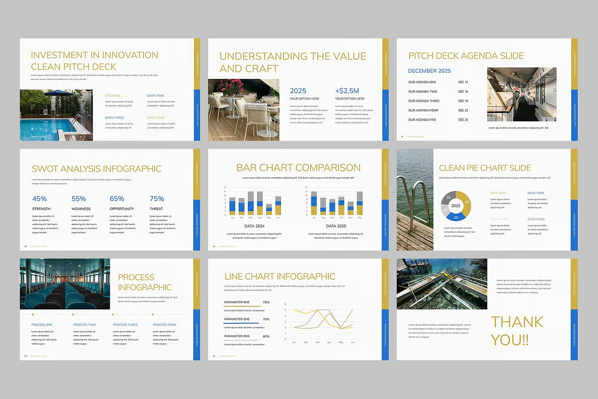 Clean Pitch Deck GSlides, PPoint preview 4