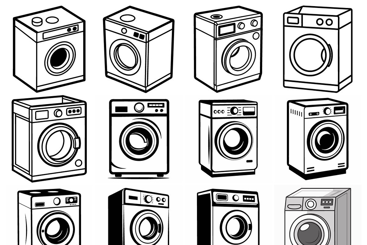 washing machine vector illustrations, an Object Graphic by Billah Hub