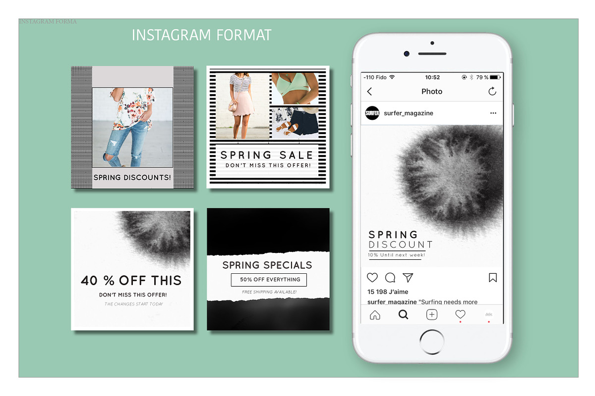 Instagram template - Black spring, a Social Media Template by AtelierCartouche (Photo 4 of 5)