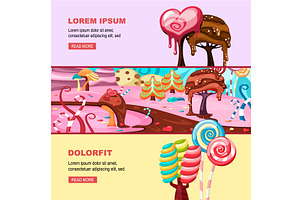 sweet candy landscape. tasty sugar, an Object Illustration by Multigon