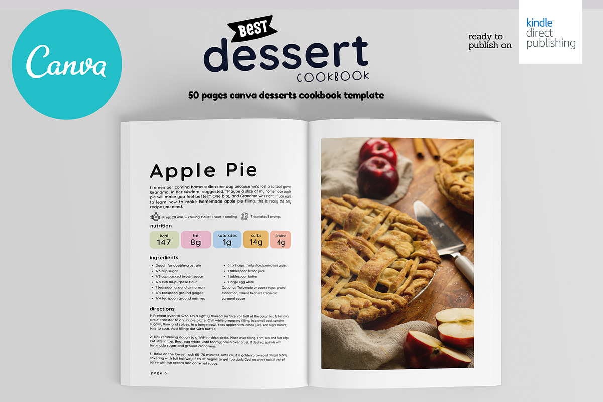 Desserts Canva Recipes Book Template, a Magazine Template by DeLaGranSiete (Photo 4 of 11)