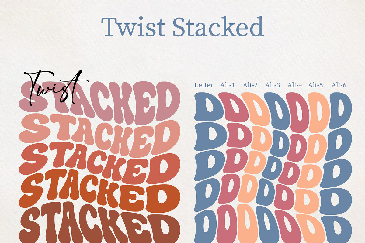 Spilt Stacked - Wave Bundle, a Serif Font by MaxArt Foundry (Photo 5 of 13)